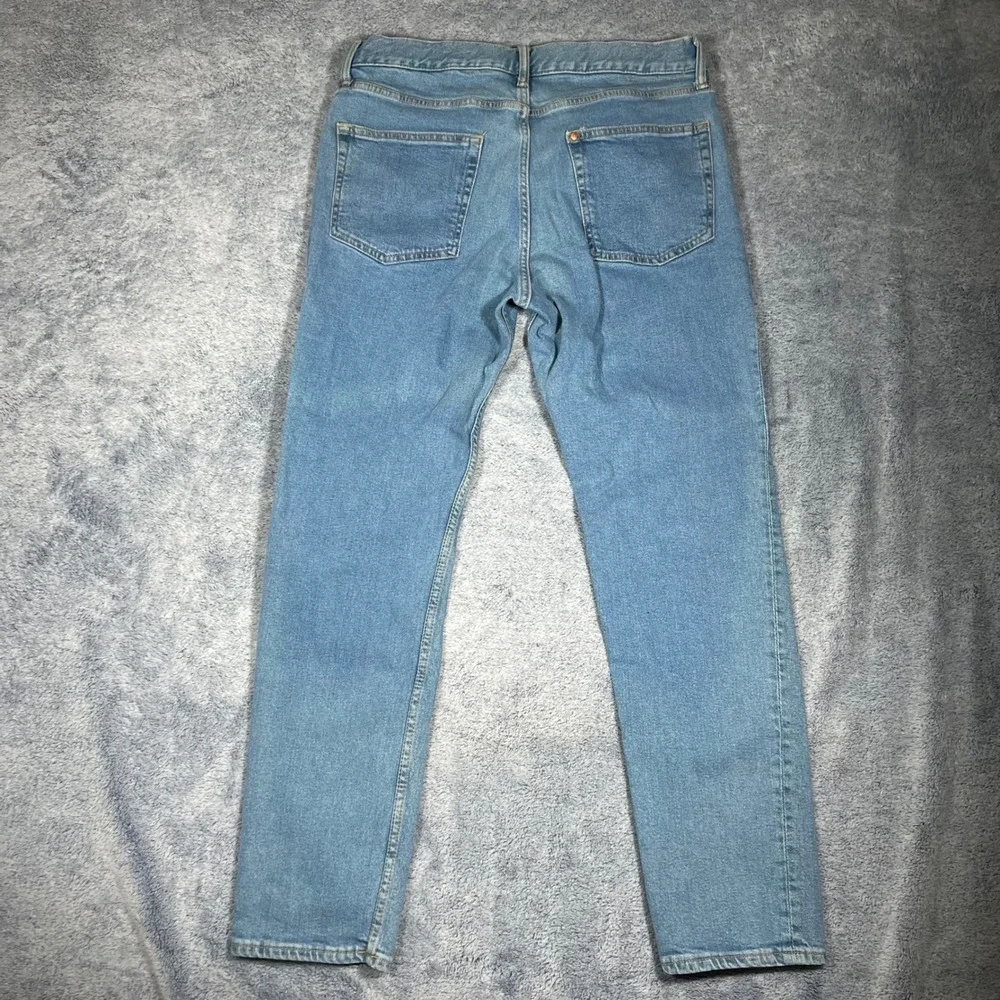 H&M Slim Fit Jeans Mens 34x32(30) Light Wash Blue Denim Stretch Pants 1024256 7
